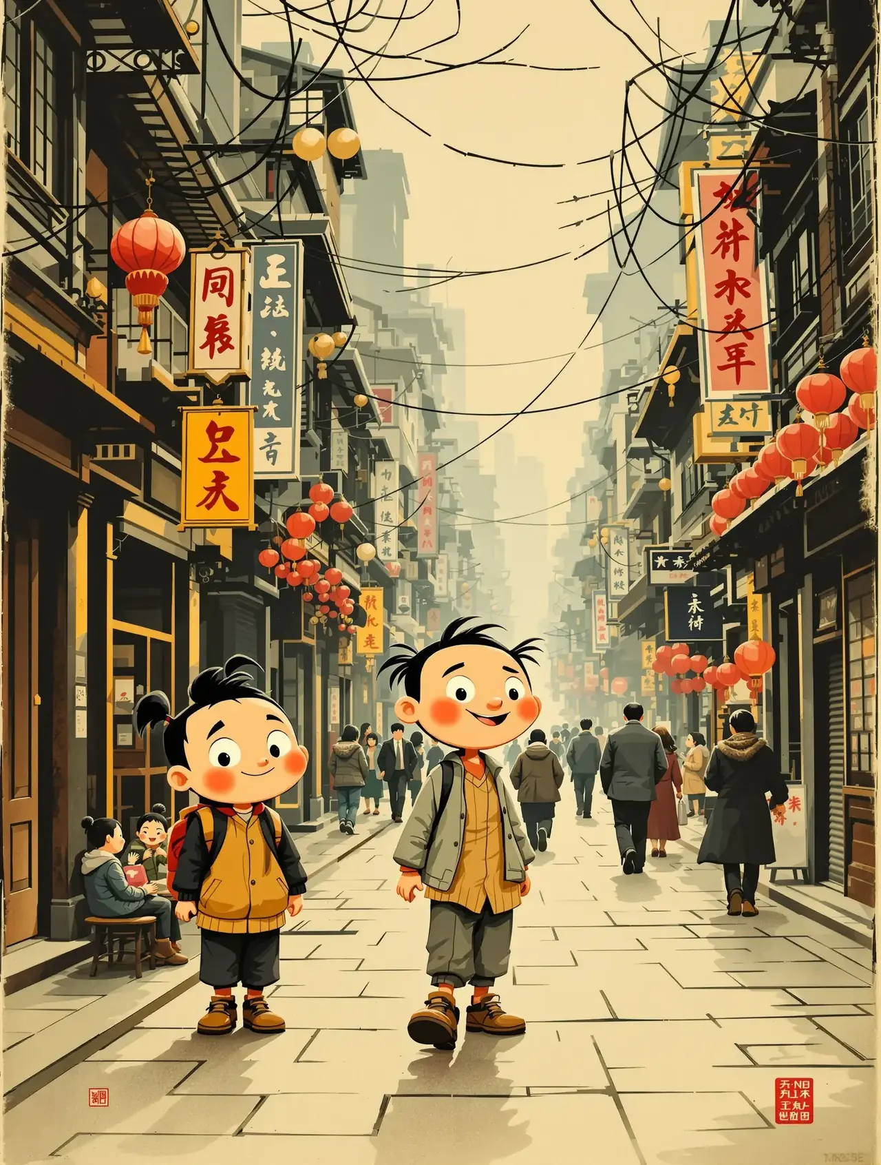 三毛流浪记 - The Winter of Three Hairs 复古胶片影视海报