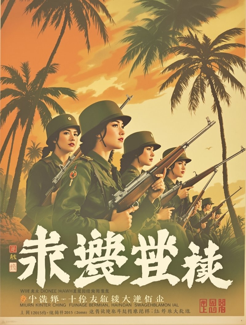 红色娘子军 - The Red Detachment of Women 复古胶片影视海报